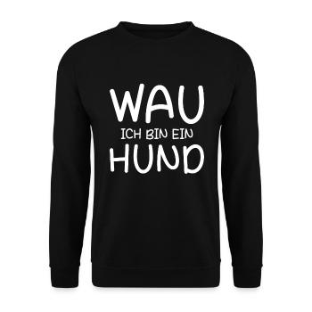Hundekostüm Kostüm Hund Wau Ich Bin Ein Hund - Unisex Pullover - Schwarz - Vorne - Alina (178cm) & Michal (187cm)