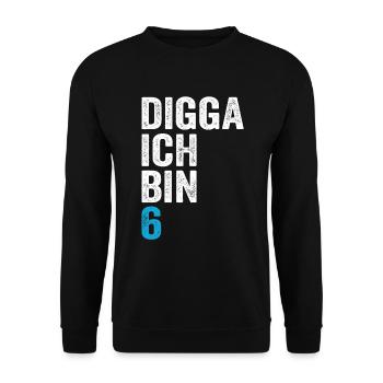 Digga I'm 6th Birthday Boy 6th Birthday - Unisex Sweatshirt - black - Front - Alina (178cm) & Michal (187cm)