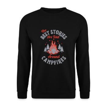 The Best Stories are Told Around Campfires - Unisex Sweatshirt - black - Front - Alina (178cm) & Michal (187cm)