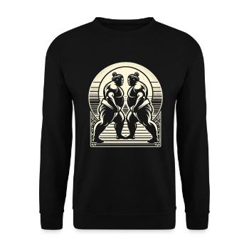 Sumo - Unisex Sweatshirt - black - Front - Alina (178cm) & Michal (187cm)