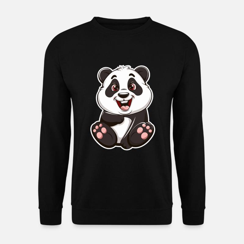 Exuberant Panda Buddy Sticker - Unisex Sweatshirt - black