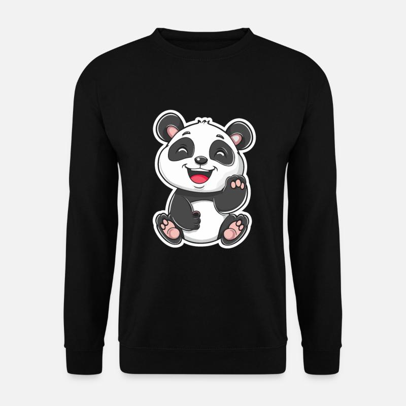 Exuberant Panda Buddy Sticker - Unisex Sweatshirt - black