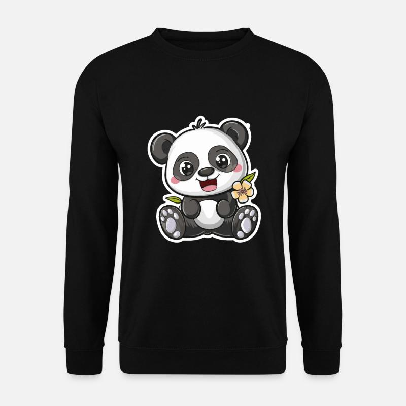 Exuberant Panda Buddy Sticker - Unisex Sweatshirt - black