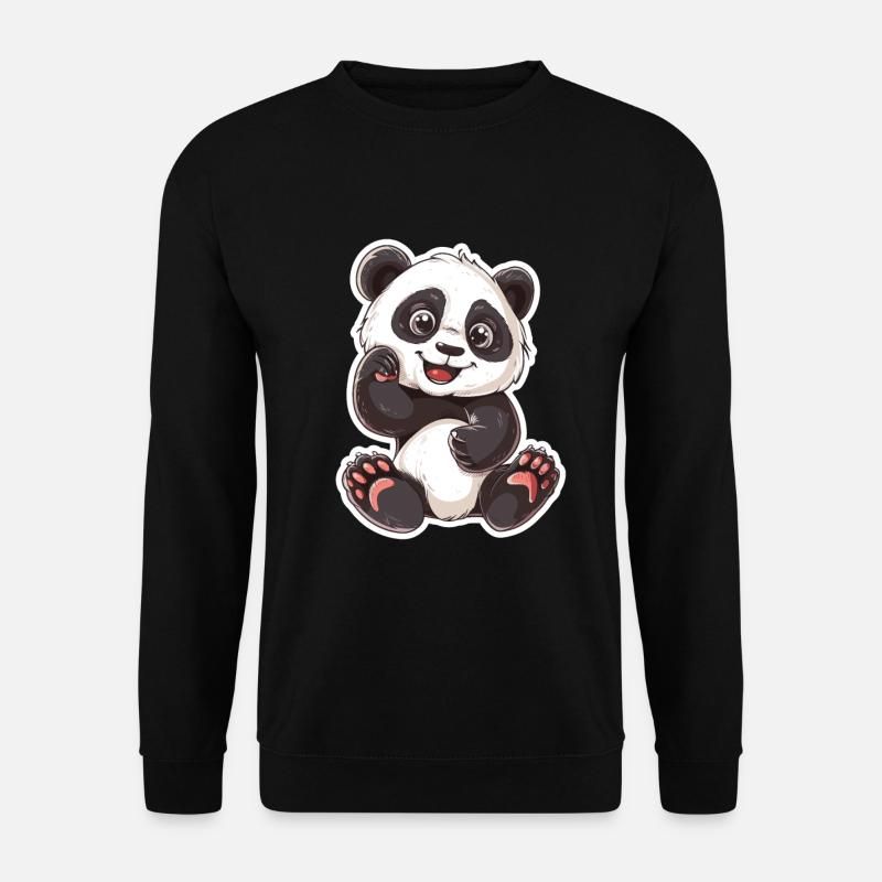 Exuberant Panda Buddy Sticker - Unisex Sweatshirt - black