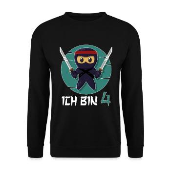 I'm 4 Ninja 4th Birthday Boys 4th Birthday - Unisex Sweatshirt - black - Front - Alina (178cm) & Michal (187cm)