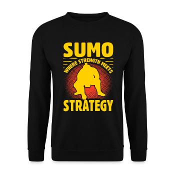 Sumo où la force rencontre la stratégie - Sweat-shirt Unisexe - noir - Devant - Alina (178cm) & Michal (187cm)