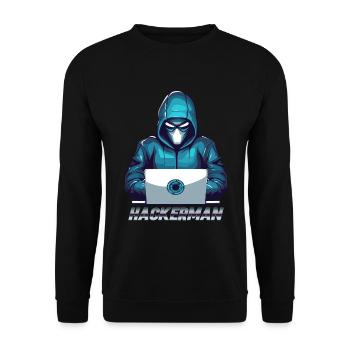 hacker meme cybersécurité piratage hackman - Sweat-shirt Unisexe - noir - Devant - Alina (178cm) & Michal (187cm)
