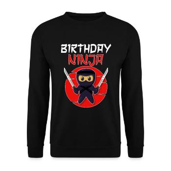 Birthday Ninja Birthday Boy Ninja - Unisex Sweatshirt - black - Front - Alina (178cm) & Michal (187cm)