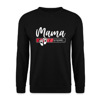 Bald Mama Schwangerschaft Werdende Mama Loading - Unisex Pullover - Schwarz - Vorne - Alina (178cm) & Michal (187cm)