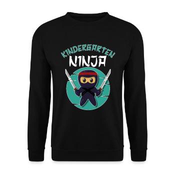 Kindergarten Ninja Boys Ninja Kindergarten Ninja - Unisex Sweatshirt - black - Front - Alina (178cm) & Michal (187cm)