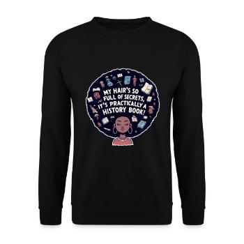 Historical Treasures Hair Illustration - Unisex Sweatshirt - black - Front - Alina (178cm) & Michal (187cm)