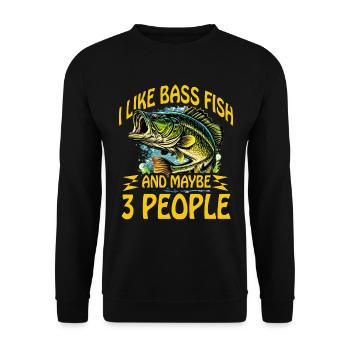 J’aime Bass Fish et peut-être 3 personnes - Sweat-shirt Unisexe - noir - Devant - Alina (178cm) & Michal (187cm)