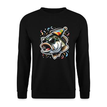 Poisson bar - Sweat-shirt Unisexe - noir - Devant - Alina (178cm) & Michal (187cm)