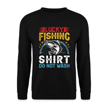 Chemise de pêche porte-bonheur ne pas laver - Sweat-shirt Unisexe - noir - Devant - Alina (178cm) & Michal (187cm)