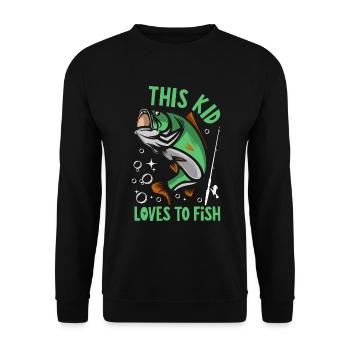 Dieses Kind liebt das Angeln - Unisex Pullover - Schwarz - Vorne - Alina (178cm) & Michal (187cm)