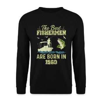 Die besten Fischer sind 1960 geboren - Unisex Pullover - Schwarz - Vorne - Alina (178cm) & Michal (187cm)