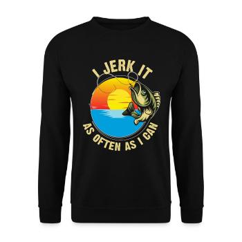 I jerk it as often as I can - Unisex Sweatshirt - black - Front - Alina (178cm) & Michal (187cm)