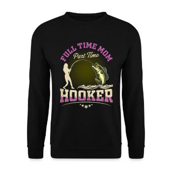 Vollzeit Mama Teilzeit Hook - Unisex Pullover - Schwarz - Vorne - Alina (178cm) & Michal (187cm)