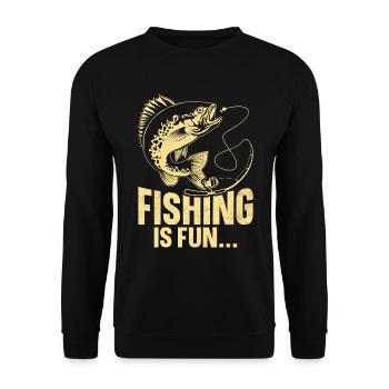 Angeln macht Spaß - Unisex Pullover - Schwarz - Vorne - Alina (178cm) & Michal (187cm)