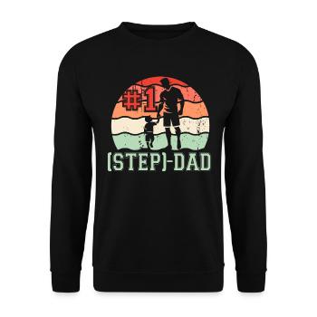 Step Dad - Unisex Sweatshirt - black - Front - Alina (178cm) & Michal (187cm)