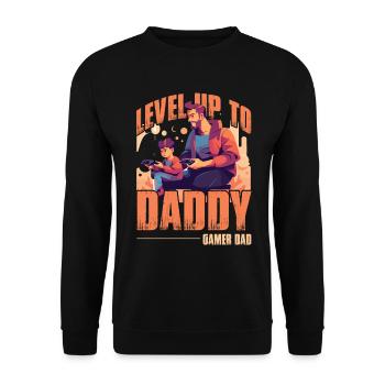 Passez au niveau supérieur à papa gamer papa - Sweat-shirt Unisexe - noir - Devant - Alina (178cm) & Michal (187cm)