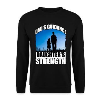 Papas Führung Die Stärke der Tochter - Unisex Pullover - Schwarz - Vorne - Alina (178cm) & Michal (187cm)