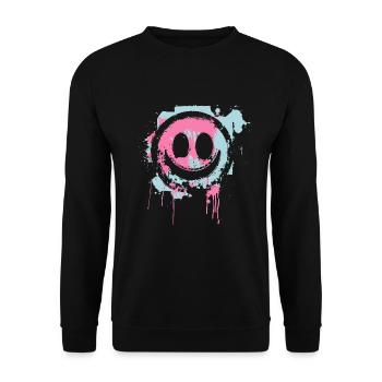 Graffiti Smiley Face - Street Art Urbain - Sweat-shirt Unisexe - noir - Devant - Alina (178cm) & Michal (187cm)
