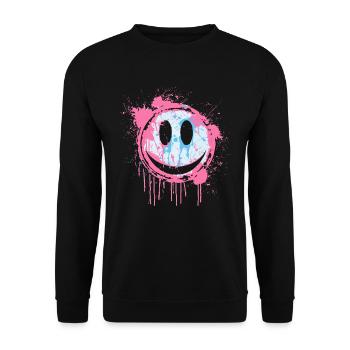 Graffiti Smiley Face - Street Art Urbain - Sweat-shirt Unisexe - noir - Devant - Alina (178cm) & Michal (187cm)