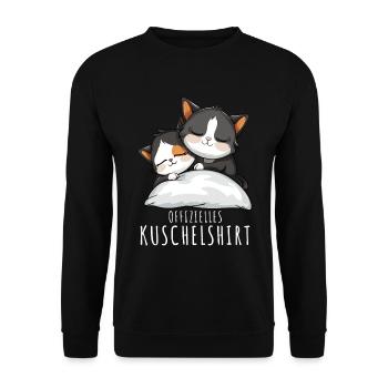 Chats Chemise de nuit officielle Chat - Sweat-shirt Unisexe - noir - Devant - Alina (178cm) & Michal (187cm)