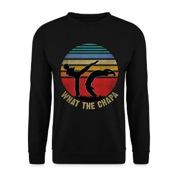 What the Chapa - Unisex Sweatshirt - black - Front - Alina (178cm) & Michal (187cm)