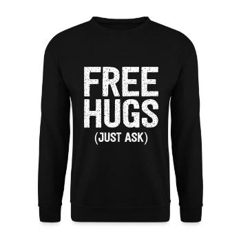 Free Hugs Just Ask - Unisex Pullover - Schwarz - Vorne - Alina (178cm) & Michal (187cm)