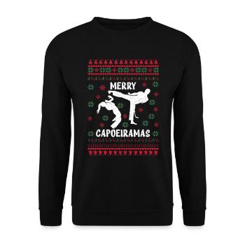 Fröhliche Capoeiramas - Unisex Pullover - Schwarz - Vorne - Alina (178cm) & Michal (187cm)