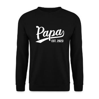 Papa Est 2023 Retro Papa 2023 - Unisex Sweatshirt - black - Front - Alina (178cm) & Michal (187cm)