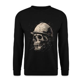 Skull Construction Worker - Unisex Sweatshirt - black - Front - Alina (178cm) & Michal (187cm)