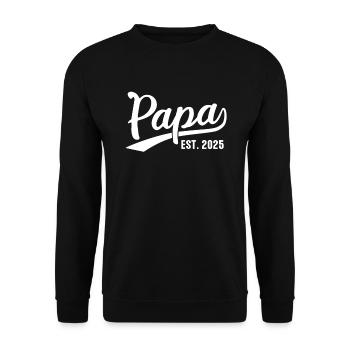 Papa Est 2025 Retro Papa 2025 - Unisex Sweatshirt - black - Front - Alina (178cm) & Michal (187cm)