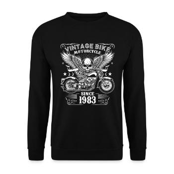 1983 Vintage Motorcycle Biker Birthday Born In 1983 - Unisex Sweatshirt - black - Front - Alina (178cm) & Michal (187cm)