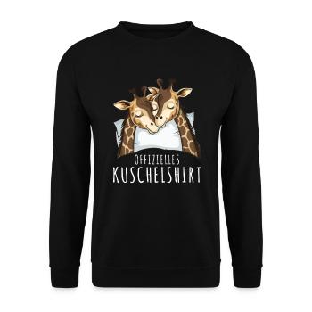 Chemise de nuit Girafes Chemise Câline Officielle - Sweat-shirt Unisexe - noir - Devant - Alina (178cm) & Michal (187cm)