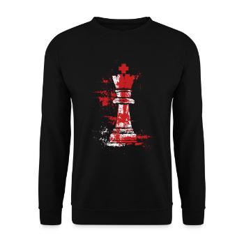 Queen Chess Masterpiece Design - Unisex Sweatshirt - black - Front - Alina (178cm) & Michal (187cm)