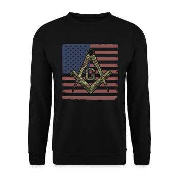 Drapeau américain maçon maçon maçon camouflage franc-maçon - Sweat-shirt Unisexe - noir - Devant - Alina (178cm) & Michal (187cm)