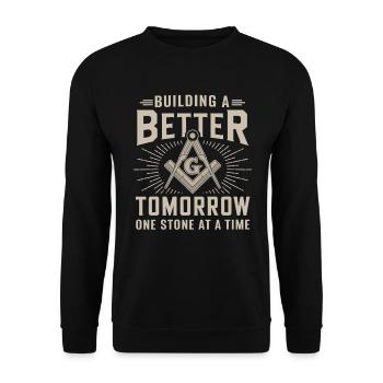 Aufbau Einer Besseren Zukunft Freimaurer - Unisex Pullover - Schwarz - Vorne - Alina (178cm) & Michal (187cm)