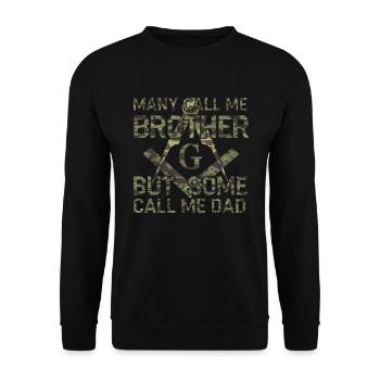 Maçon Maçon Camo Papa franc-maçon - Sweat-shirt Unisexe - noir - Devant - Alina (178cm) & Michal (187cm)