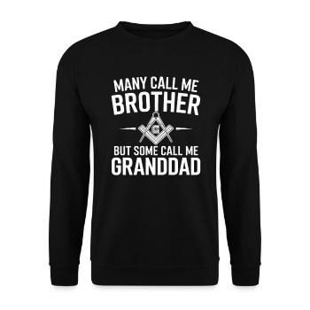 Mason Masonic Camo Freemason Granddad - Unisex Sweatshirt - black - Front - Alina (178cm) & Michal (187cm)