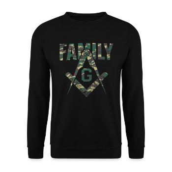 Mason Masonic Camo Freemason Family - Unisex Sweatshirt - black - Front - Alina (178cm) & Michal (187cm)