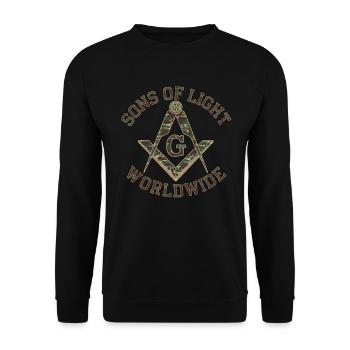 Sons Of Light Mason Masonic Camo Freemason - Unisex Sweatshirt - black - Front - Alina (178cm) & Michal (187cm)