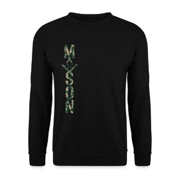 Masonic Camo Freemason Mason - Unisex Pullover - Schwarz - Vorne - Alina (178cm) & Michal (187cm)