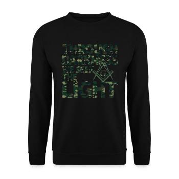 Mason Masonic Camo Freemason - Unisex Sweatshirt - black - Front - Alina (178cm) & Michal (187cm)