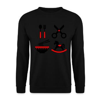 Baby Mit Hohem Kontrast - Unisex Pullover - Schwarz - Vorne - Alina (178cm) & Michal (187cm)