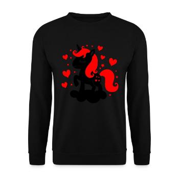 Contrasting baby unicorn - Unisex Sweatshirt - black - Front - Alina (178cm) & Michal (187cm)