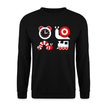 Baby Mit Hohem Kontrast - Unisex Pullover - Schwarz - Vorne - Alina (178cm) & Michal (187cm)