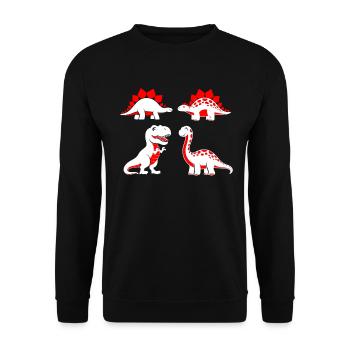 Contrasting baby dinosaurs - Unisex Sweatshirt - black - Front - Alina (178cm) & Michal (187cm)